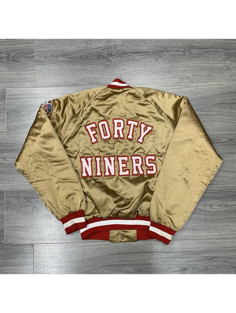 Vintage 1980S Chalk Line San Francisco 49ers Satin Jacket Youth XL Rare Gold NFL